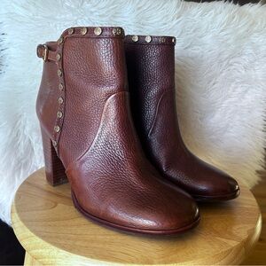 Tory Burch Dark Brown Studded Ankle Booties